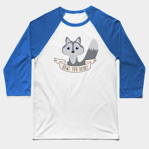 Punny Wolf Baseball T-Shirt by LukeWebsterDesign